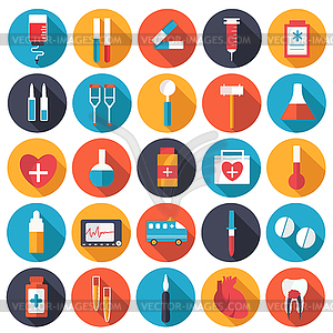 Set flat human organs icons concept - vector clip art