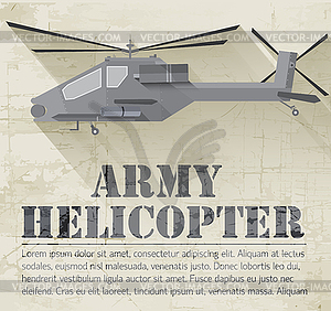 Grunge military helicopter icon background - vector clipart