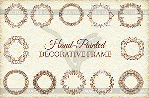 Abstract background ornament frame on old paper - vector clipart / vector image