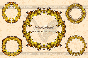 Abstract background ornament frame on old paper - vector image