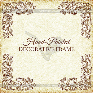 Abstract background ornament frame on old paper - vector EPS clipart