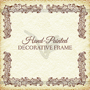 Abstract background ornament frame on old paper - vector image