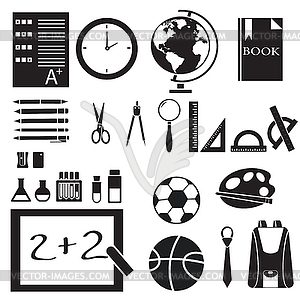 Back to school abstract background of flat icons - vector clip art