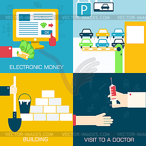 Set of flat communication concepts s - vector image