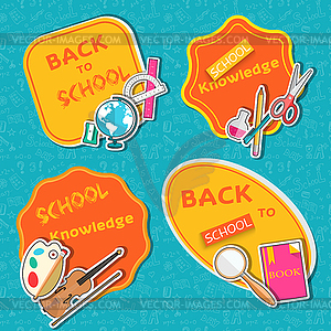 Back to school abstract background of flat icons - vector image