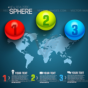 Business sphere infographic template with text - vector image