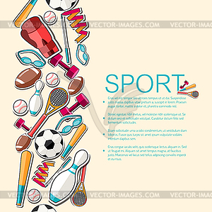 Circular concept of sports equipment sticker - vector image