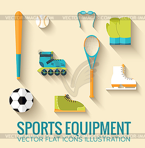 Circular concept of sports equipment sticker - vector clipart