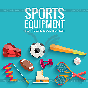 Circular concept of sports equipment sticker - vector image