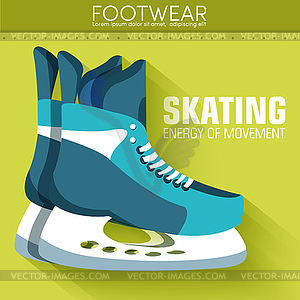 Flat sport skating background concept. desig - vector clip art