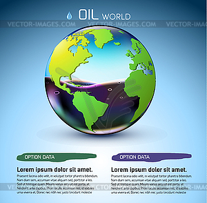 Glasses world oil stock background concept - vector clip art