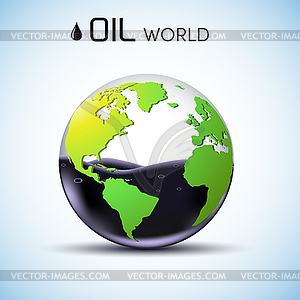 Glasses world oil stock background concept - vector image