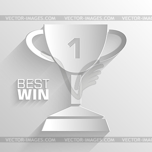 Paper trophy background concept. tamplate fo - vector image