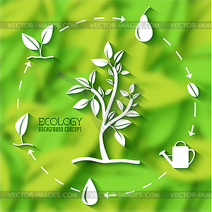 Flat eco leaf banners concept. design - royalty-free vector image