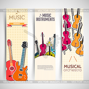 Flat music instruments background concept. - vector EPS clipart