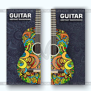 Flat music instruments background concept. - vector clipart