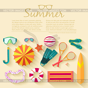 Summer vecetion time background concept - stock vector clipart