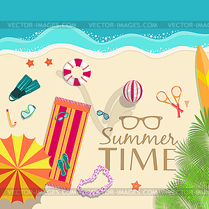 Summer vecetion time background concept - vector clipart