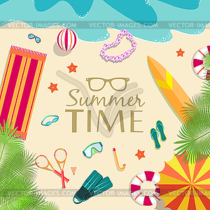 Summer vecetion time background concept - vector clipart