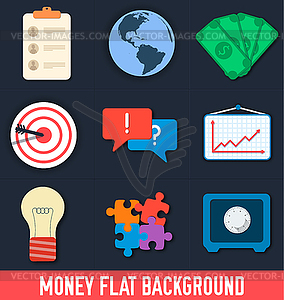 Business flat icons for infographic. design - vector image