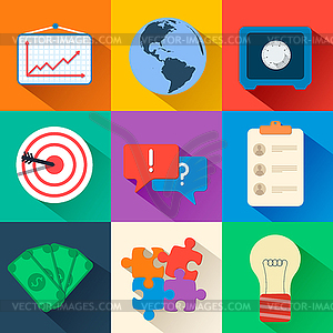 Business flat icons for infographic. design - vector clip art