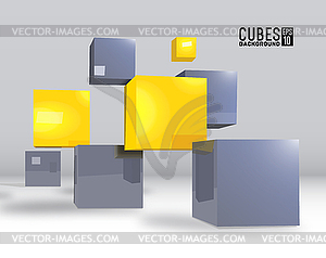 Realistic cubes background concept - vector clipart