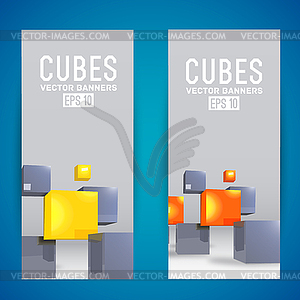 Realistic cubes background concept - color vector clipart