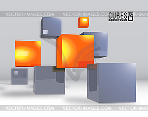 Realistic cubes background concept - vector clipart