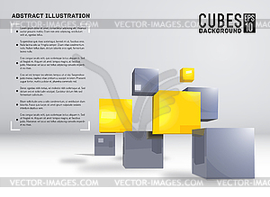 Realistic cubes background concept - vector clipart