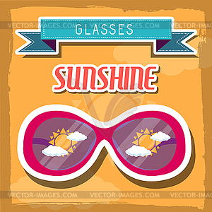 Set retro glasses background concept - vector image