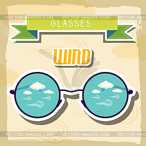 Set retro glasses background concept - vector image