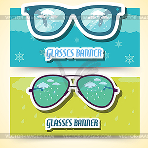 Retro glasses background concept - vector image