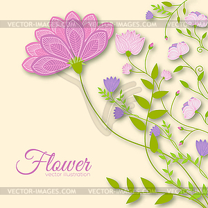 Retro flower background concept - vector clip art