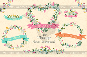 Retro flower background concept - vector clipart