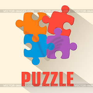 Flat puzzle background concept - vector image