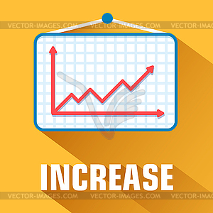 Flat increase background concept - vector image