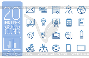 Thin line business set icons concept. design - vector clip art