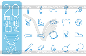 Thin line sport set icons concept. design - vector image