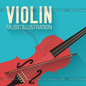 Flat violin guitar background concept - vector clipart / vector image