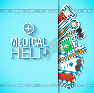 Medicine flat icons set concept - vector image