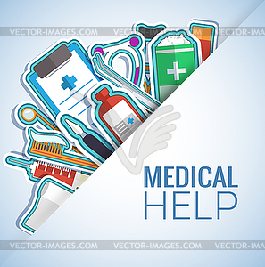 Medicine flat icons set concept - vector image