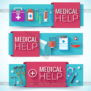 Medicine flat icons set concept - vector image