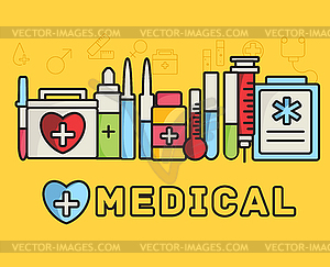 Medicine flat icons set concept - vector image