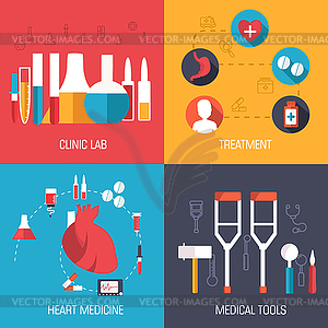Medicine flat icons set concept - vector clip art