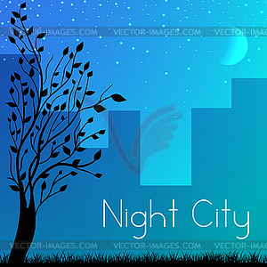 Night city background concept - vector EPS clipart