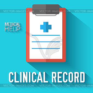 Flat clinical record background. concept - vector clipart