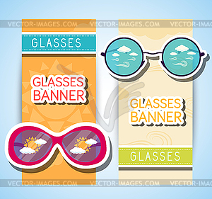 Weather glasses banner - vector image