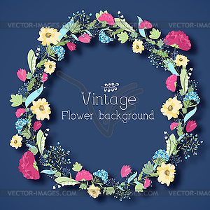 Retro flower background concept - vector clip art