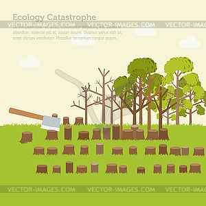 Issue deforestation design background - vector clipart