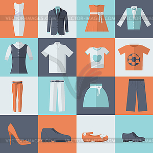 Collection style fashion clothing for people icon - vector clipart / vector image